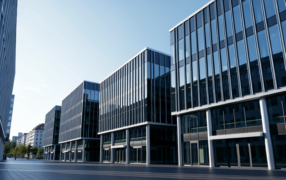 Moderne Berliner Architektur im Morgenlicht